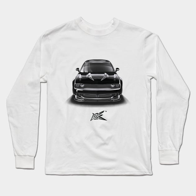 dodge challenger demon black Long Sleeve T-Shirt by naquash